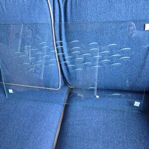 Finnish Glass art panel etched glass